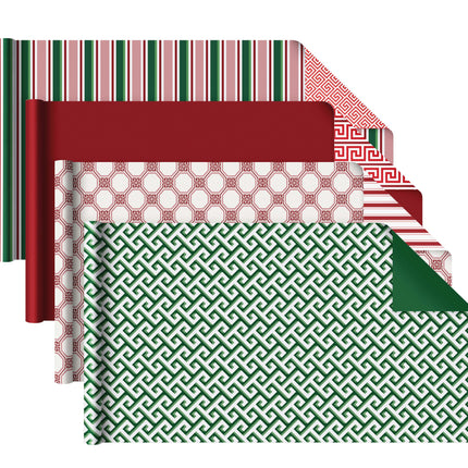 30" x 10' Wrapping Paper Bundle (4-pack) | Greek Key - LaRibbons and Crafts