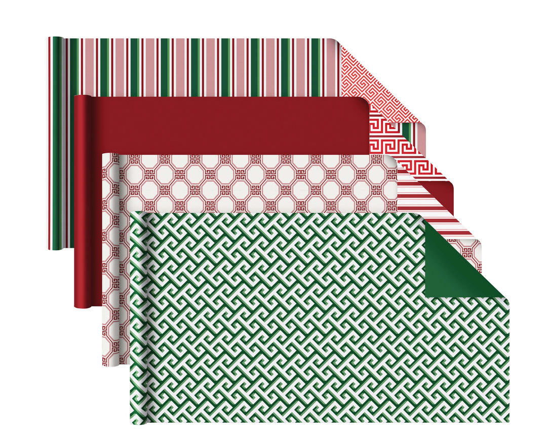 30" x 10' Wrapping Paper Bundle (4-pack) | Greek Key - LaRibbons and Crafts