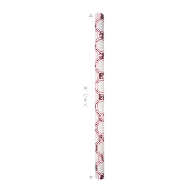 30" x 10' Reversible Holiday Wrapping Paper | Red and White Harlequin Greek Key/Red White Stripe LaRibbons Wholesale
