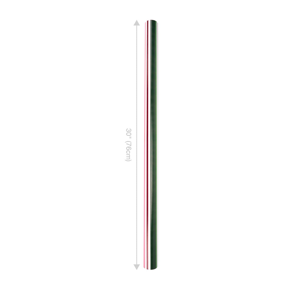 30" x 10' Reversible Holiday Wrapping Paper | Multi-Colored Stripe/Diagonal Greek Key - LaRibbons and Crafts