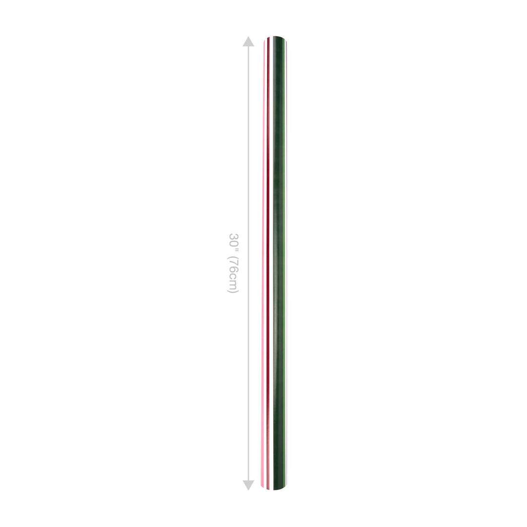 30" x 10' Reversible Holiday Wrapping Paper | Multi-Colored Stripe/Diagonal Greek Key - LaRibbons and Crafts