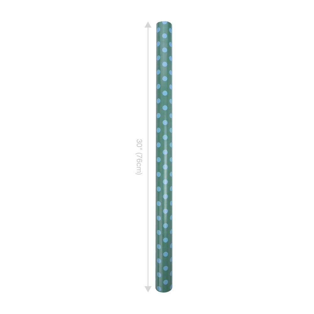 30" x 10' Reversible Holiday Wrapping Paper | White Dot on Green/Watercolor Plaid LaRibbons Wholesale