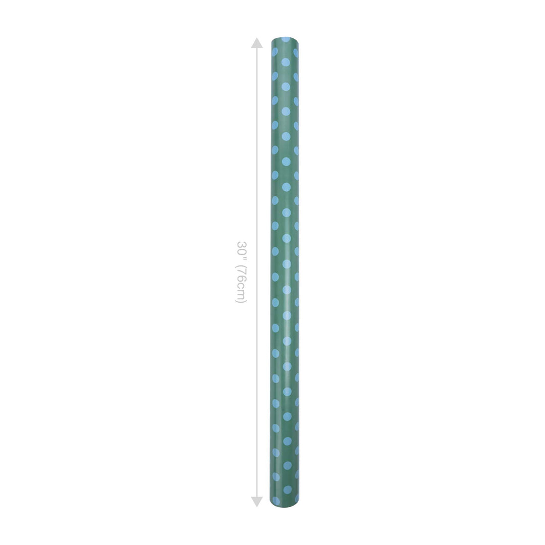 30" x 10' Reversible Holiday Wrapping Paper | White Dot on Green/Watercolor Plaid LaRibbons Wholesale