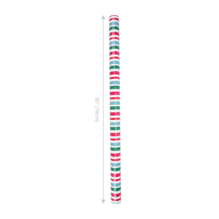 30" x 10' Reversible Holiday Wrapping Paper | Watercolor Stripes/Red Solid LaRibbons Wholesale