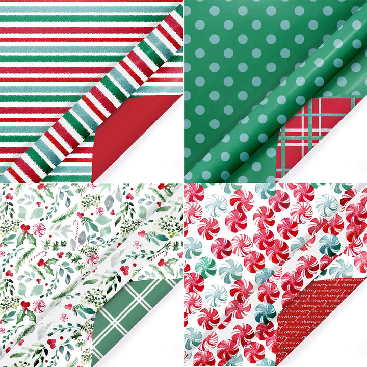30" x 10' Wrapping Paper Bundle (4-pack) | Watercolor Christmas LaRibbons Wholesale