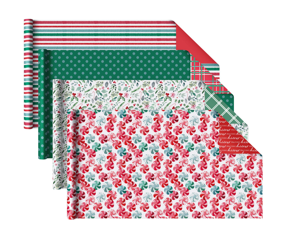 30" x 10' Wrapping Paper Bundle (4-pack) | Watercolor Christmas LaRibbons Wholesale