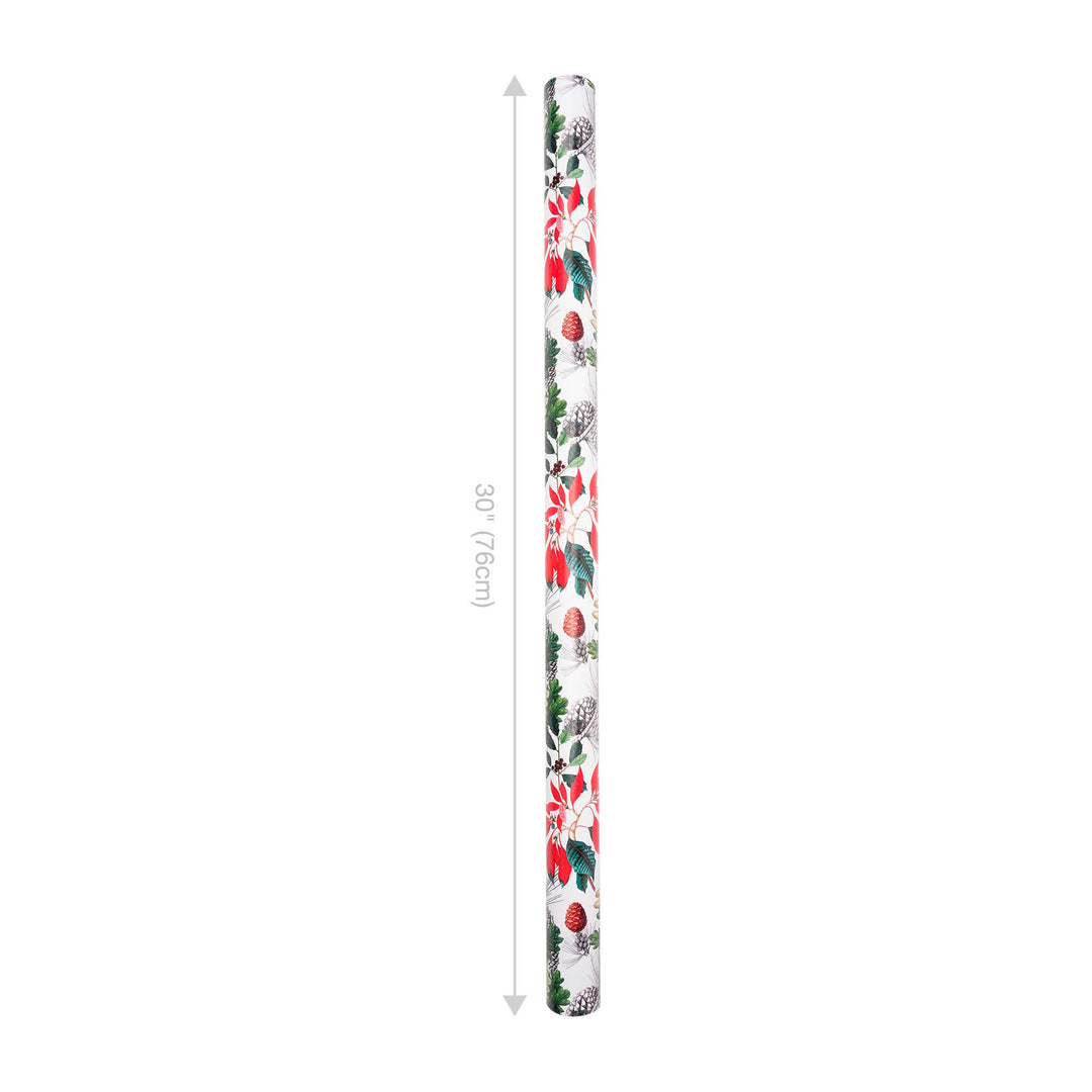 30" x 10' Reversible Holiday Wrapping Paper | Holiday Botanical/Green Tone on Tone Diagonal Stripe LaRibbons Wholesale