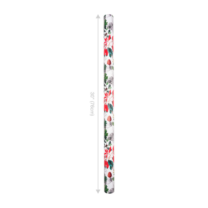30" x 10' Reversible Holiday Wrapping Paper | Holiday Botanical/Green Tone on Tone Diagonal Stripe LaRibbons Wholesale