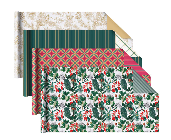 30" x 10' Wrapping Paper Bundle (4-pack) | Holiday Botanical LaRibbons Wholesale