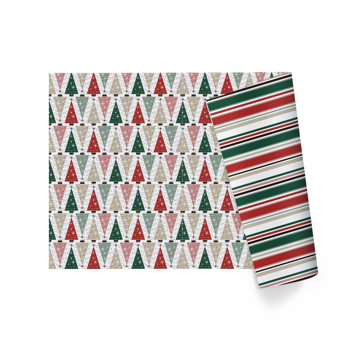 30" x 10' Wrapping Paper | Retro Trees/Retro Multicolor Stripe LaRibbons Wholesale