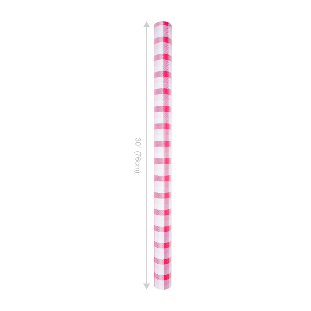 30" x 10' Reversible Holiday Wrapping Paper | Red and Pink Checkered Plaid/Mint Green with Baby Snowflake LaRibbons Wholesale