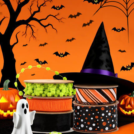Halloween Ribbon Set B – 5 Rolls Craft DIY Bundle