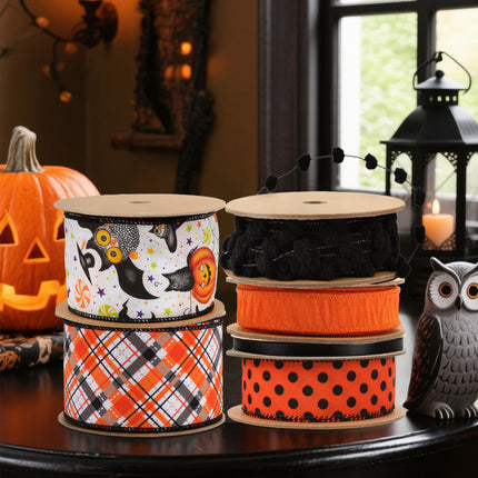 Halloween Ribbon Set A – 6 Rolls Craft DIY Bundle