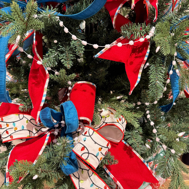 2 1/2" Wired Ribbon | Embroidered Christmas Lights | 5 Yard Roll LaRibbons and Crafts