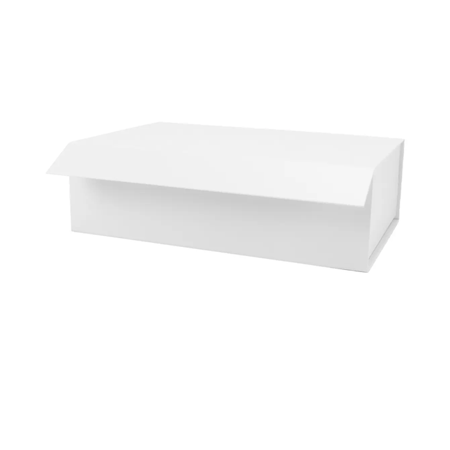 14" X 9" X 4.3" Collapsible Gift Box with Magnetic Closure - White LaRibbons and Crafts