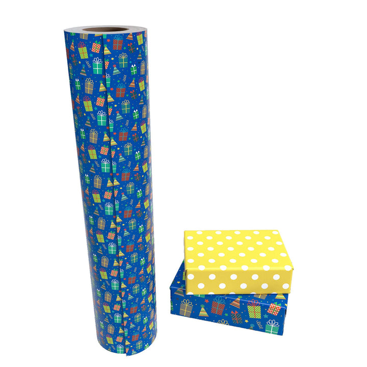 Gift Boxes Reversible Wrapping Paper - 30" X 98.5' Jumbo Roll