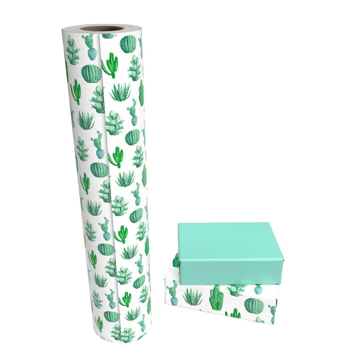 Watercolor Cactus Reversible Wrapping Paper - 30" X 98.5' Jumbo Roll