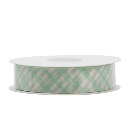 SAGE PLAID GROSGRAIN RIBBON LaRibbons and Crafts