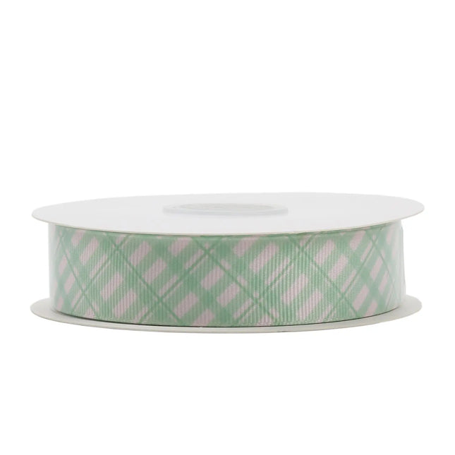 SAGE PLAID GROSGRAIN RIBBON LaRibbons and Crafts