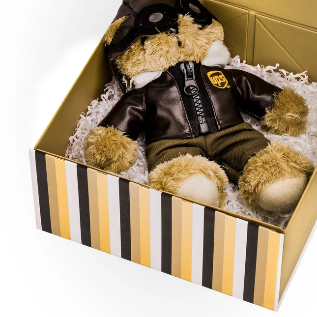 8" x 8" x 4" Classic Stripes Collapsible Magnetic Gift Box - 2 Pcs Tissue Paper LaRibbons and Crafts