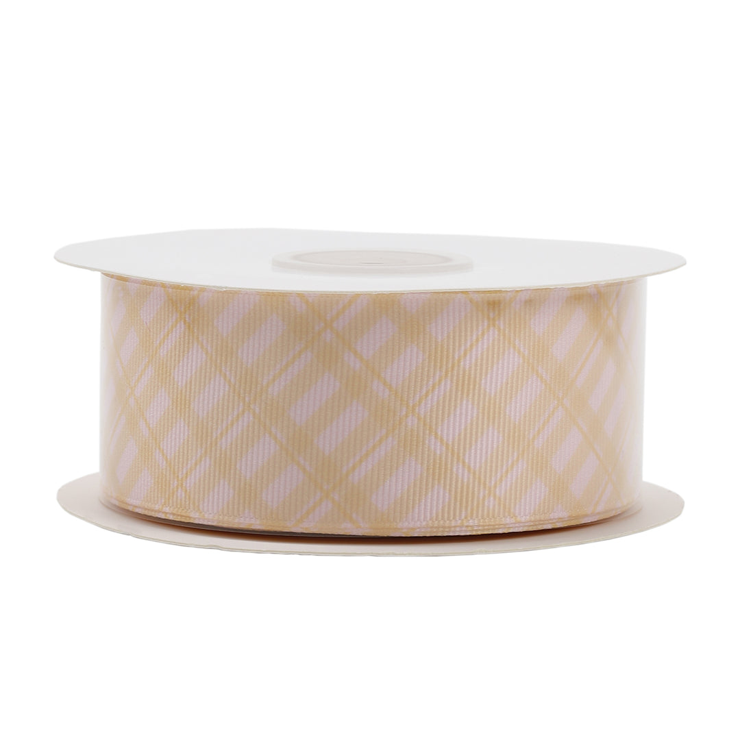 YELLOW PLAID GROSGRAIN RIBBON