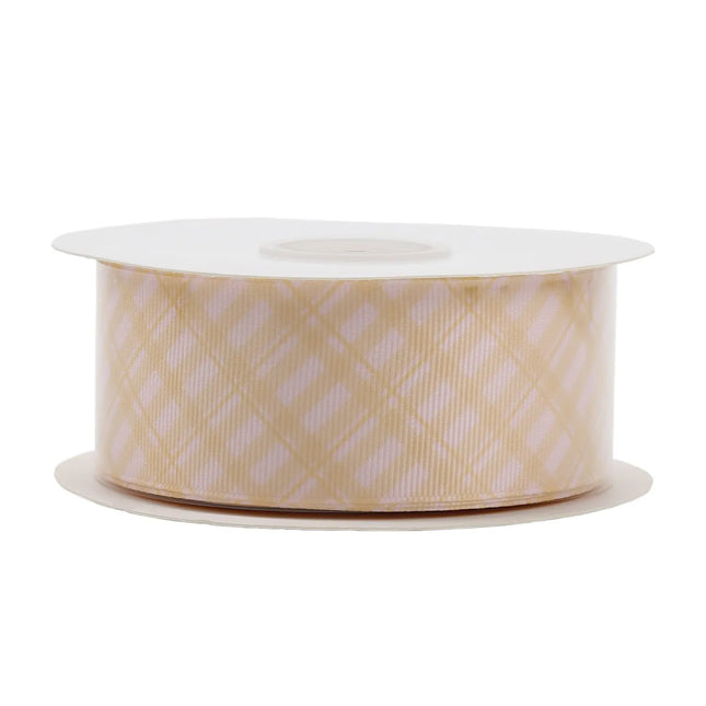 YELLOW PLAID GROSGRAIN RIBBON LaRibbons and Crafts
