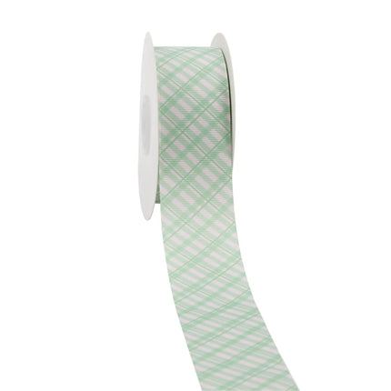 SAGE PLAID GROSGRAIN RIBBON LaRibbons and Crafts