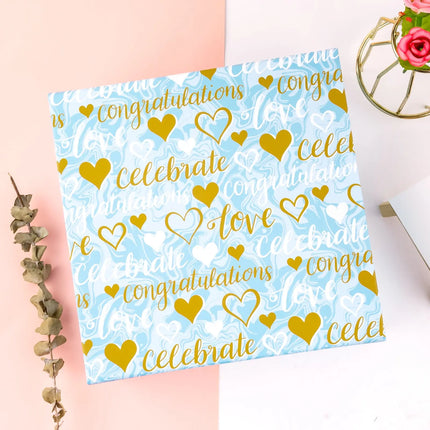8" x 8" x 4" Loving Hearts with Love Lettering Collapsible Magnetic Gift Box - 2 Pcs Tissue Paper LaRibbons and Crafts