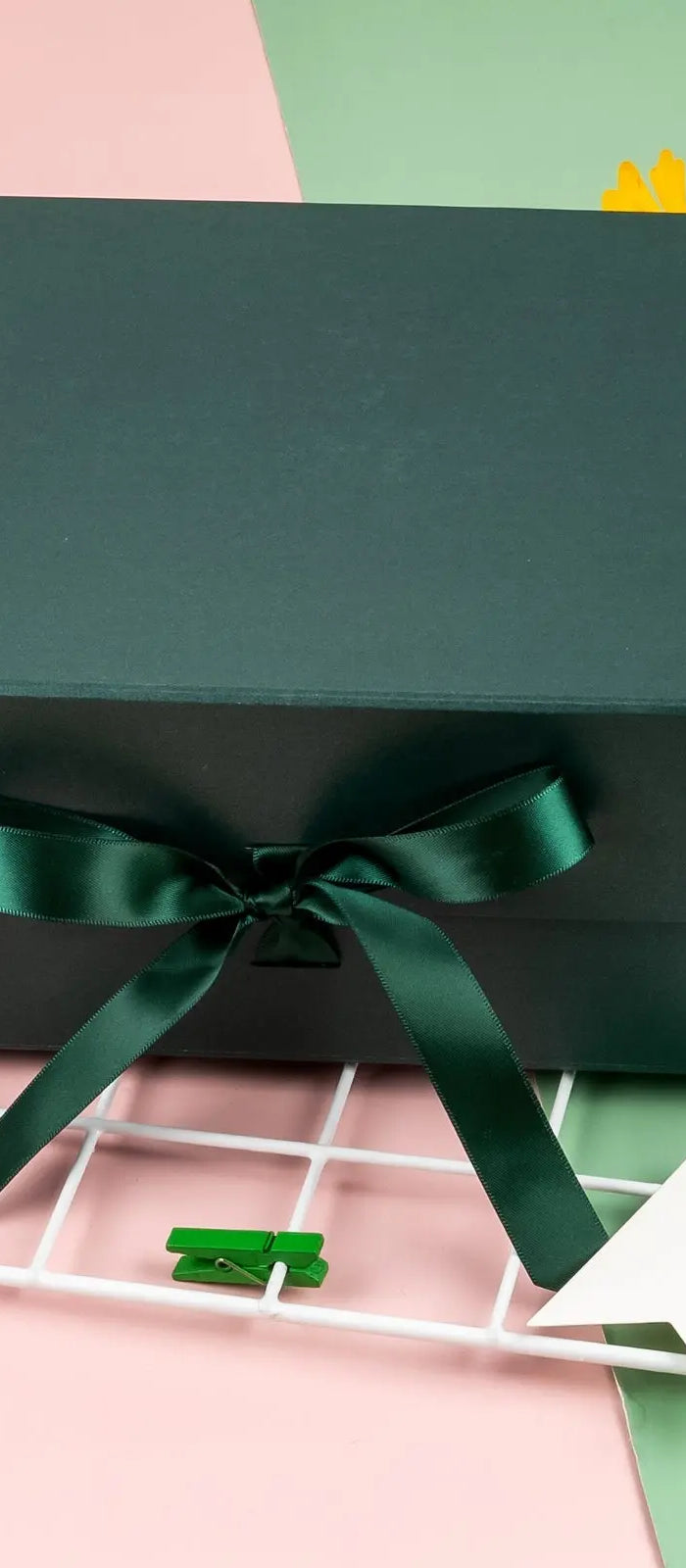 8" x 8" x 4" Collapsible Gift Box w/ Satin Ribbon & Magnetic Square Flap Lid - 2 Pcs LaRibbons and Crafts