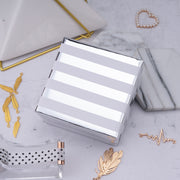30" x 16' Wrapping Paper | White/Silver Stripes