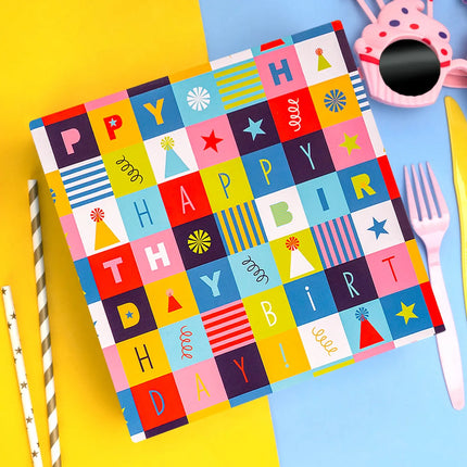8" x 8" x 4" Irregular Square Color Blocking Collapsible Magnetic Gift Box - 2 Pcs Tissue Paper LaRibbons and Crafts