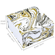 8" x 8" x 4" Collapsible Gift Box w/ 2-pcs White Tissue Paper & Magnetic Square Flap Lid | Glitter Marble