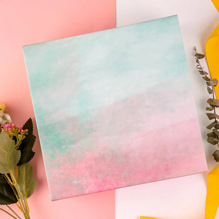 8" x 8" x 4" Gradient Color Collapsible Magnetic Gift Box - 2 Pcs Tissue Paper LaRibbons and Crafts