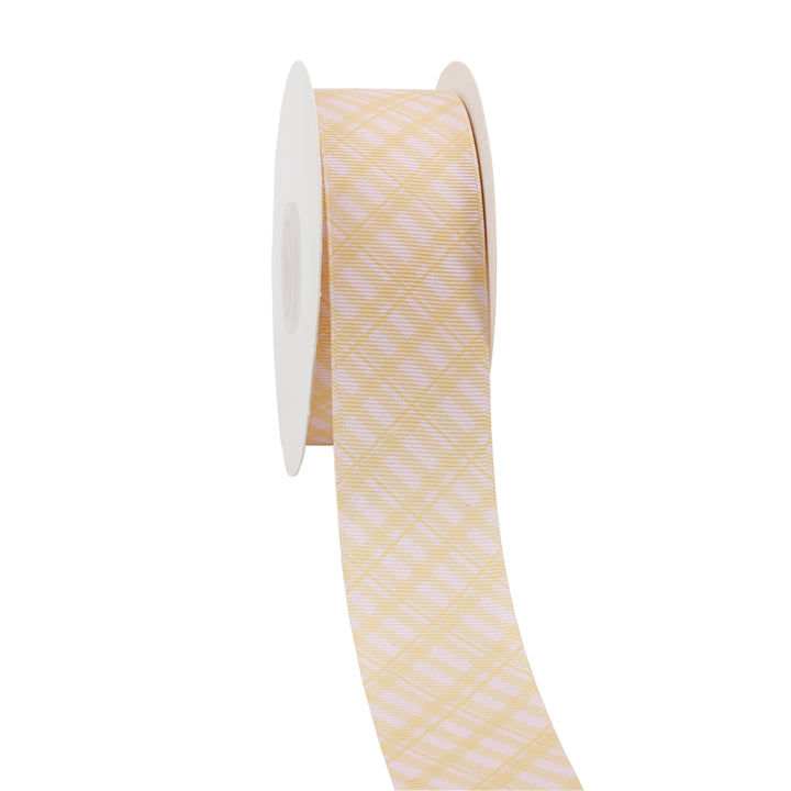 YELLOW PLAID GROSGRAIN RIBBON