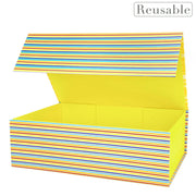 14" x 9" x 4.3" Happy Birthday Collapsible Magnetic Gift Box - 2 Pcs Tissue Paper