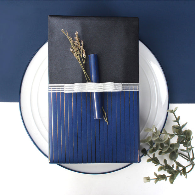Navy/Gold "Foil Stripe" Wrapping Paper Roll