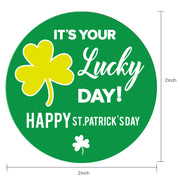 St.Patrick's Day Stickers Roll - Lucky Shamrock Design - 2 x 2 Inch 500 Total Labels