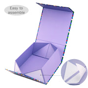 8" x 8" x 4" Colorful Polka Dots Collapsible Magnetic Gift Box - 2 Pcs Tissue Paper