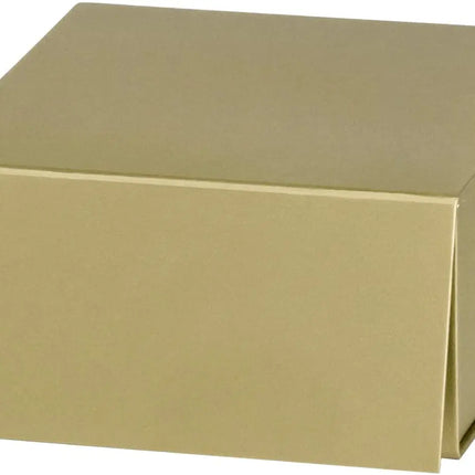 8" x 8" x 4" Collapsible Gift Box w/ Magnetic Square Flap Lid - Gold LaRibbons and Crafts