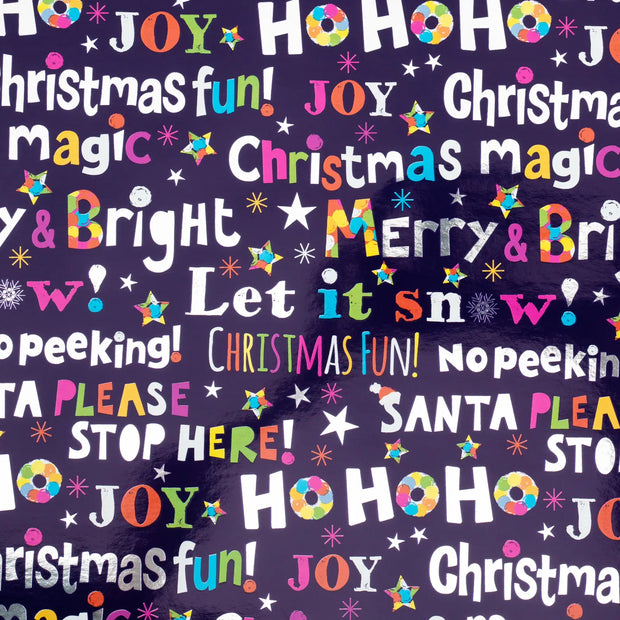 Christmas Wrapping Paper Roll - Foil - Celebrating Lettering