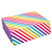 14" x 9" x 4.3" Colorful Rainbow Stripes Collapsible Magnetic Gift Box - 2 Pcs Tissue Paper