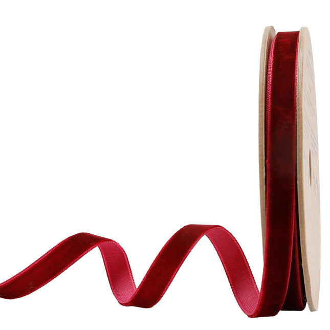 3/8" Velvet Ribbon | Bordeaux | 10 Yard Roll