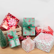 30" x 10' Wrapping Paper Bundle (4-pack) | Holiday Floral Pink/Red/White