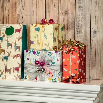 30" x 10' Wrapping Paper Bundle (4-pack) | Holiday Fiesta Printed