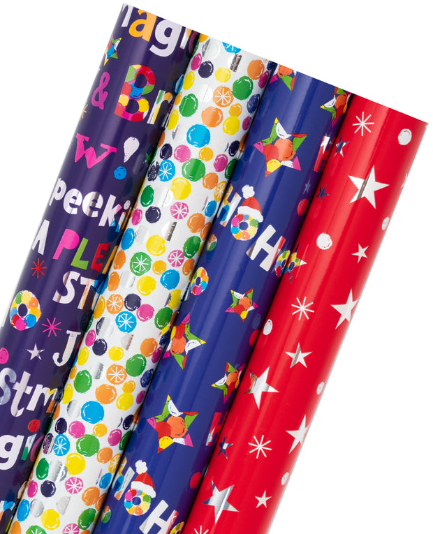 30" x 10' Wrapping Paper Bundle (4-pack) | Fiesta
