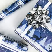 30" x 10' Wrapping Paper Bundle (4-pack) | Navy Holiday Printed