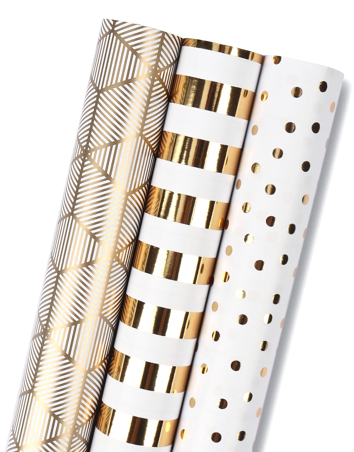 Gold and white striped wrapping clearance paper