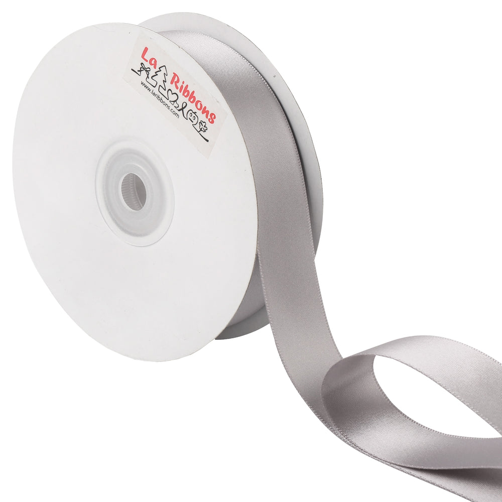 1 inch silver double face satin ribbon