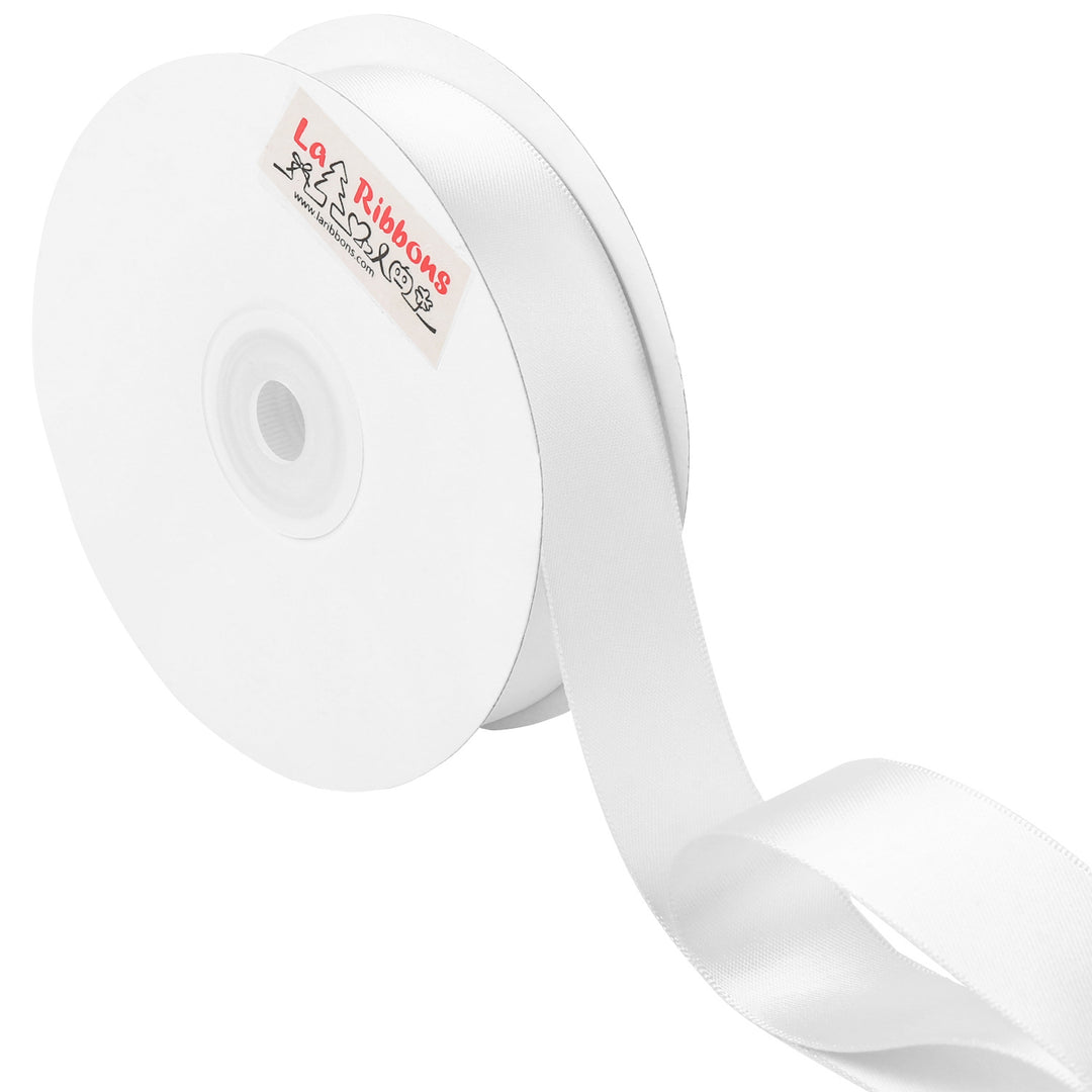 1 inch white double face satin ribbon