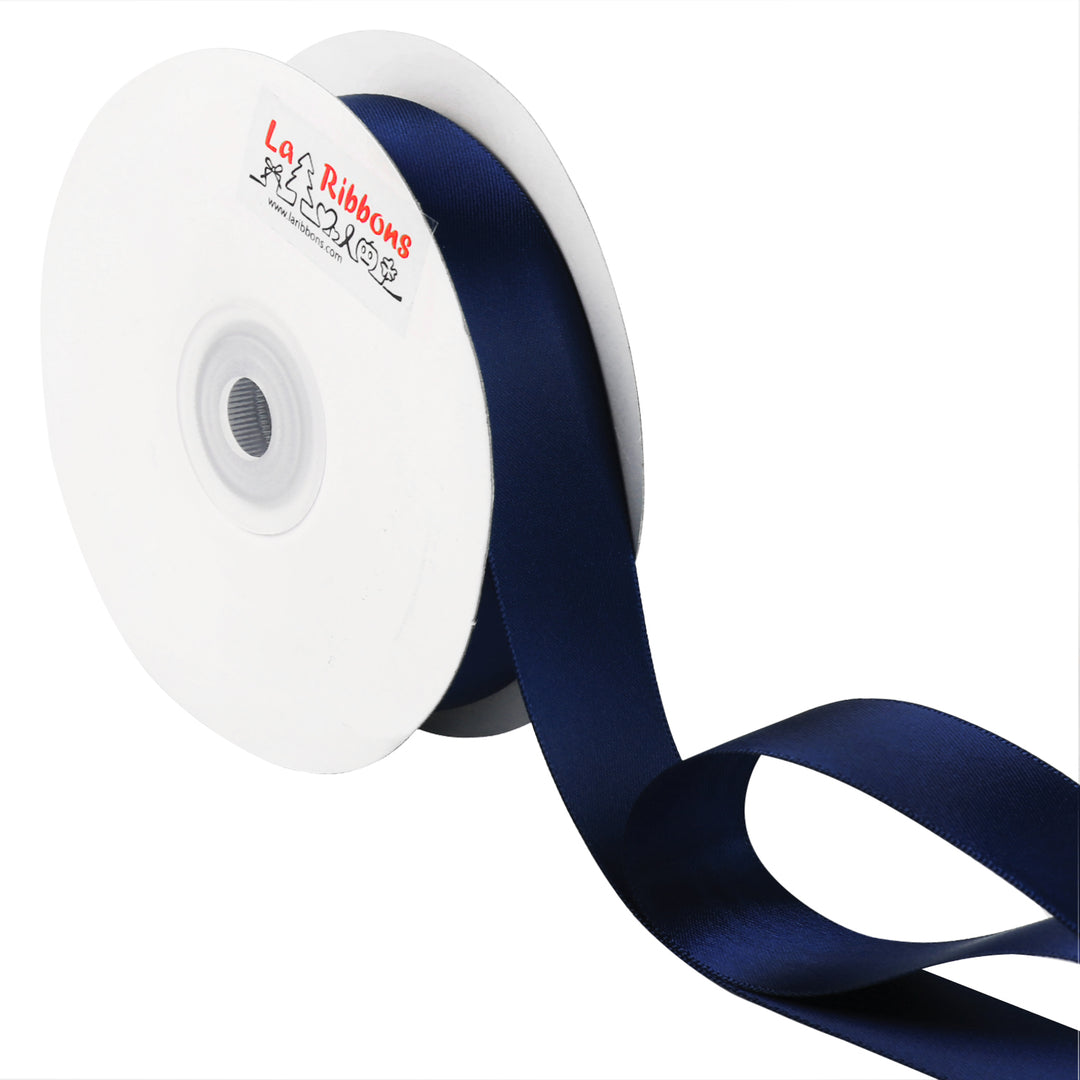 1 inch navy blue double face satin ribbon